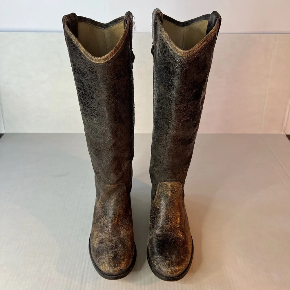 Frye‎ Sz 6 1/2 Melissa Distressed Riding Equestrian Boots